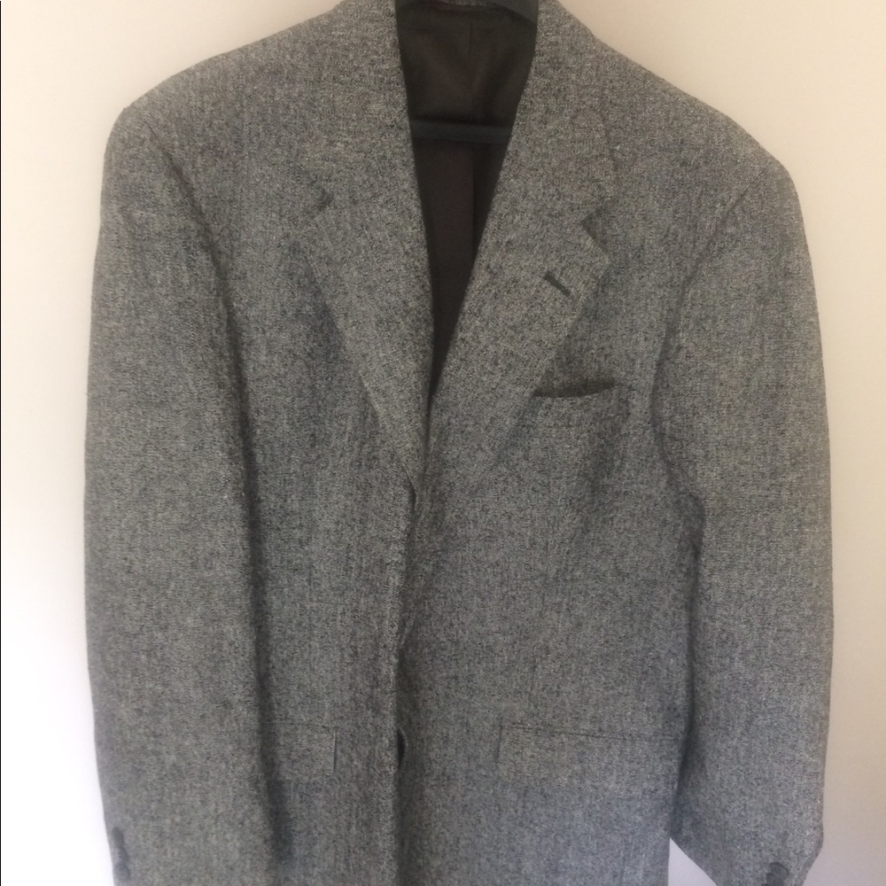 Bert Pulitzer Gray Tweed Donegal Sport Coat 42R